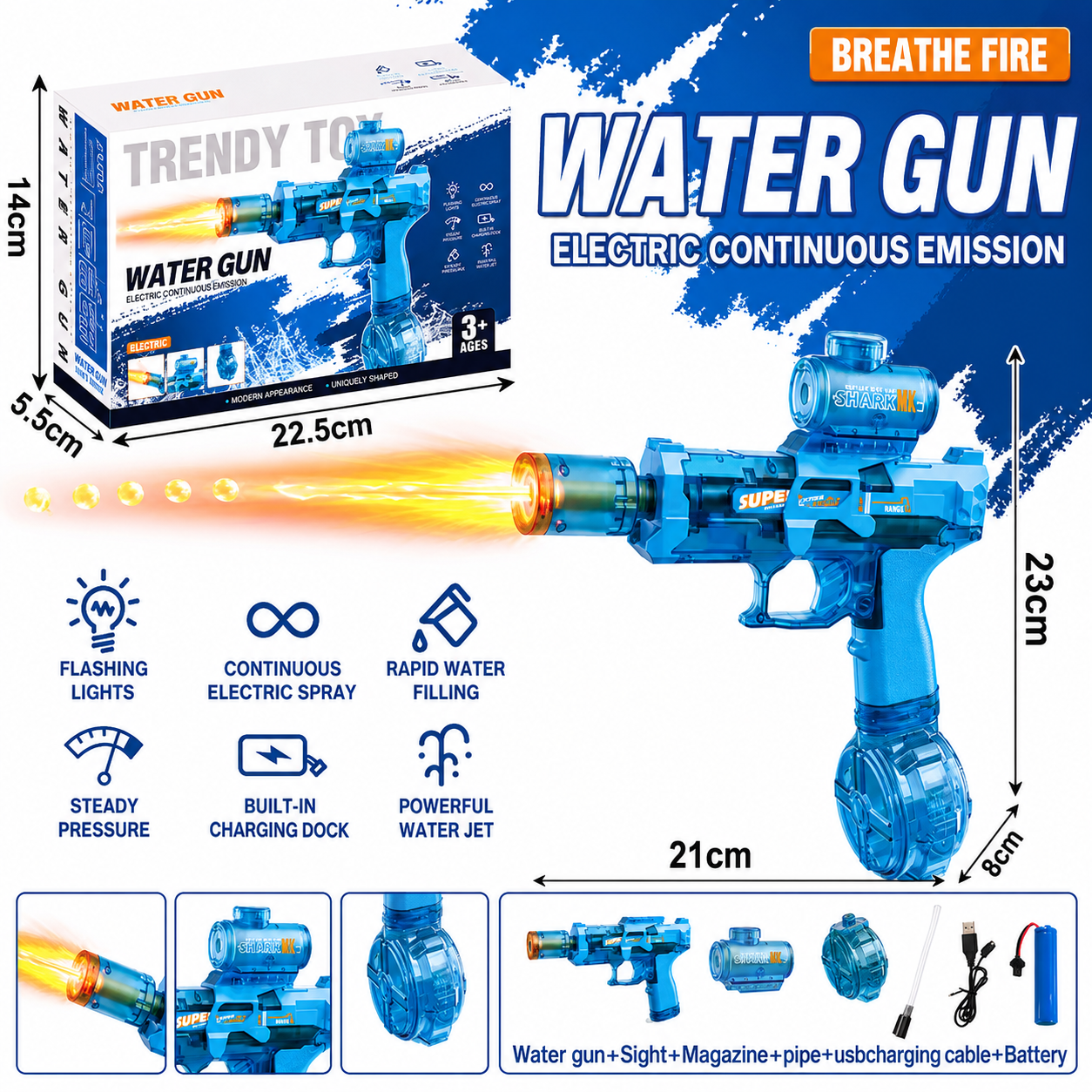 Electric Water Gun with Led Light